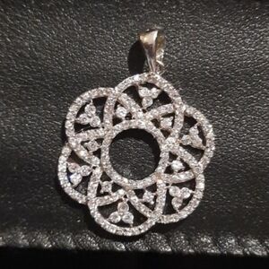 Huge VICTORIAN Authentic Genuine CZ Solid sterling silver DIAMONELLE 🎁 pendant